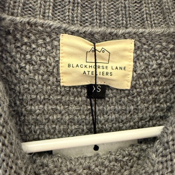 Blackhorse Lane Ateliers GREY BRITISH WOOL GUERNSEY UNISEX SWEATER SE28 - Picture 4 of 6